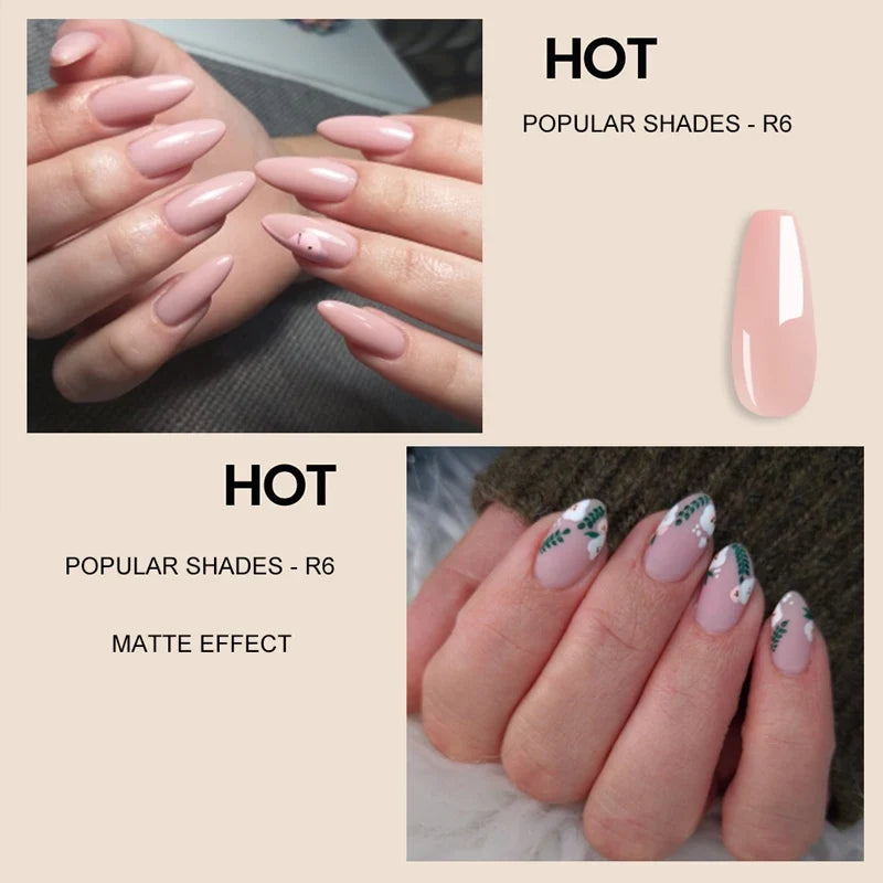 Blushimmer Milky White Rubber Base Gel Polish in Nude Pink for gel nails, UV/LED semi-permanent enamel, natural nail art.