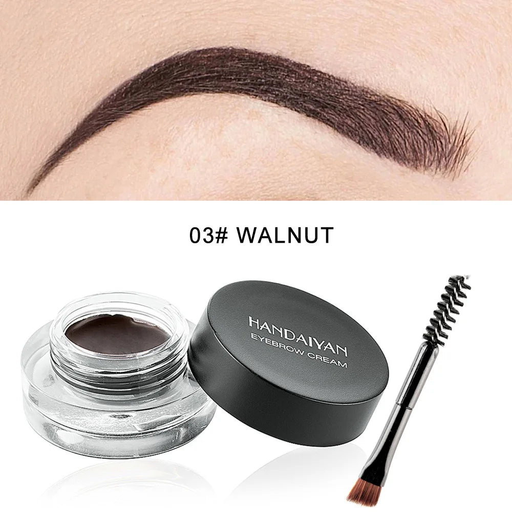 Blushimmer Handaiyan waterproof eyebrow cream and gel palette with 12 colors, black brow tint, professional eyebrow makeup tools