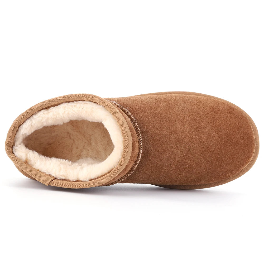 Women Snow Boots Warm Winter Booties Water Resistant Slip On Short Boots Faux Fur Lining Boots Thermal Plush Boots for Hiking