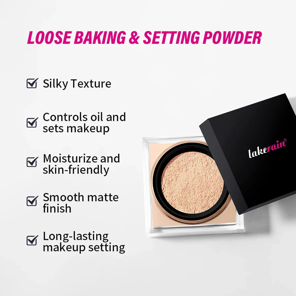 Blushimmer loose baking and setting powder with long-lasting oil control, matte finish, waterproof, brightening, and natural face makeup