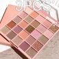 Blushimmer 25-color eye shadow tray featuring gentle orange brown shades, sparkling powder, pearl sequins, and oatmeal milk tea tones.