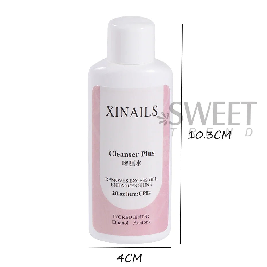 Blushimmer nail degreaser liquid bottle with applicator, used for cleaning surface and removing sticky layer from gel nails.