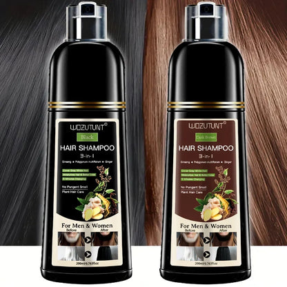 3 In 1 Dye Shampoo Instant Gray White Hair Coverage Hair Color Shampoo 5 Minutes Change Long Lasting Natural Colored Easy To Use