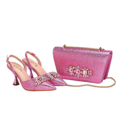 Elegant women's pointed toe shoes and matching bag set by EdleessFashion, stylish accessories for sophisticated outfits.