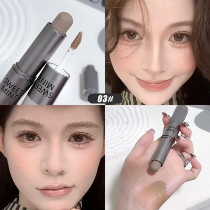 Blushimmer dual-end liquid bronzer and concealer stick with contouring and face brightening for natural makeup enhancement.