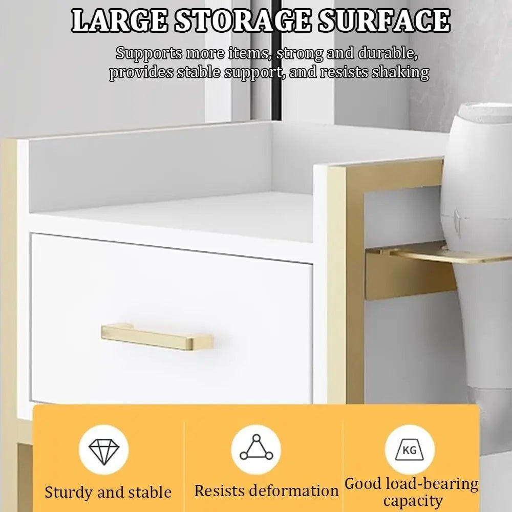 Professional Hair Salon Trolleys with Storage Drawers and Hair Dryer Holders