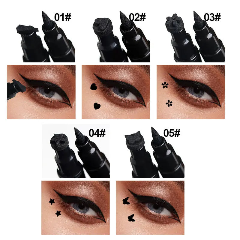 Blushimmer Dragon Ranee double head star seal waterproof eyeliner with plum accents, designed for precise, smudge-free eye makeup.