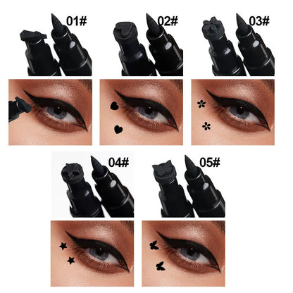 Blushimmer Dragon Ranee double head star seal waterproof eyeliner with plum accents, designed for precise, smudge-free eye makeup.