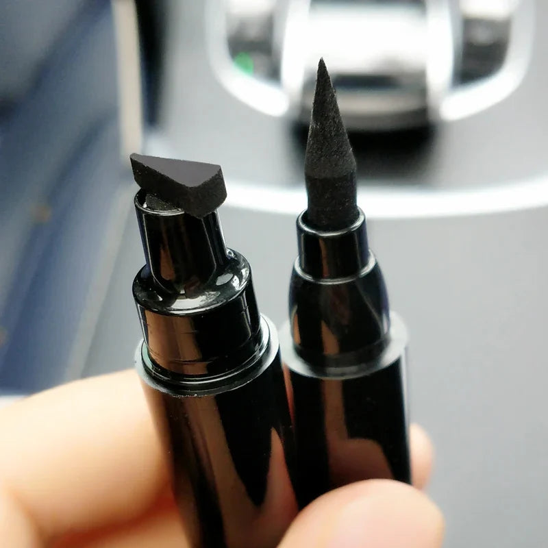 Black Wing Stamp Liquid Eyeliner by Blushimmer, waterproof and smudge-proof with a precise wing stamp design, displayed on a white background.