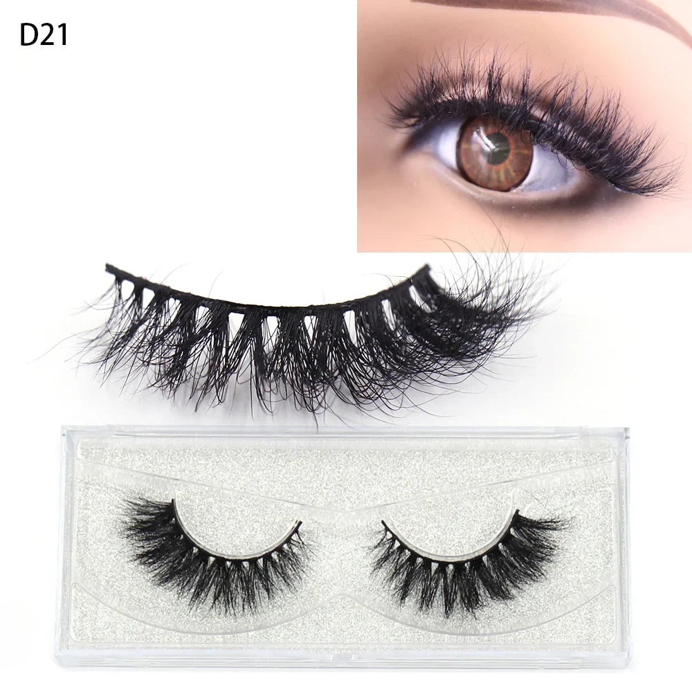 Blushimmer LEHUAMAO 5D Mink Eyelashes with wispy, cross-style design, fluffy natural look, handmade false eyelashes for makeup.