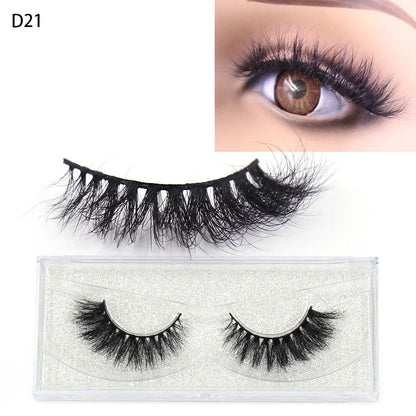 Blushimmer LEHUAMAO 5D Mink Eyelashes with wispy, cross-style design, fluffy natural look, handmade false eyelashes for makeup.