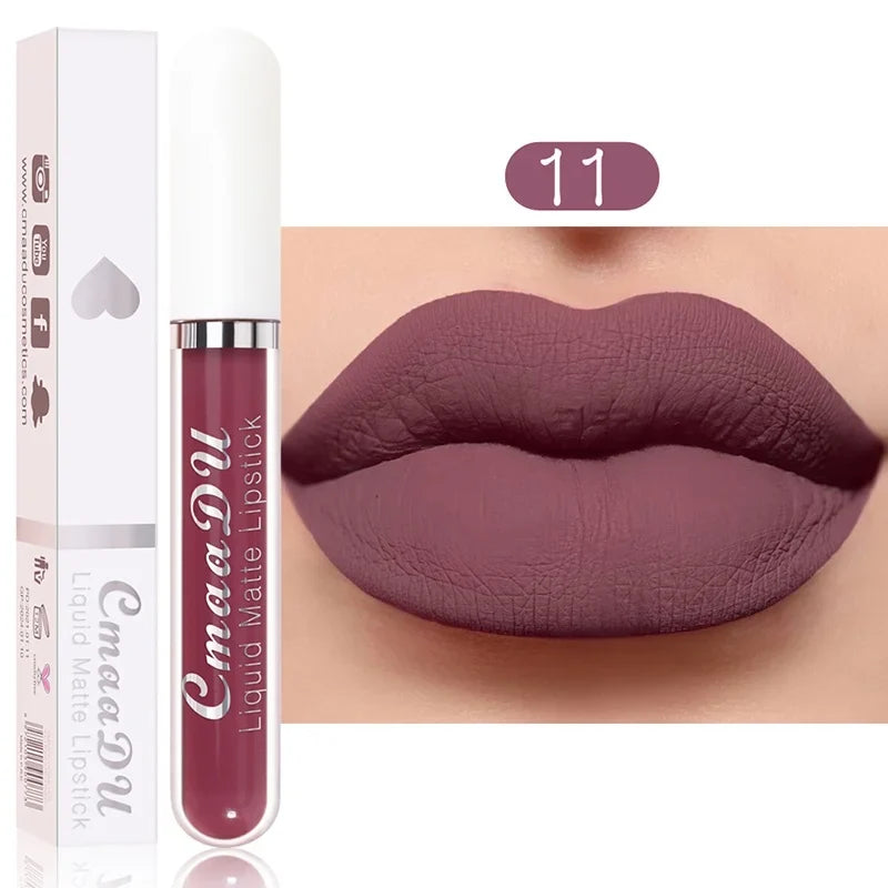 Blushimmer velvet matte liquid lipstick in vibrant red, waterproof and nonstick lip gloss for women’s long-lasting lip makeup.