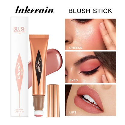 Blushimmer multifunctional makeup pen with liquid blush, bronzer, contour, highlighter, and sponge tip for beauty cosmetics application
