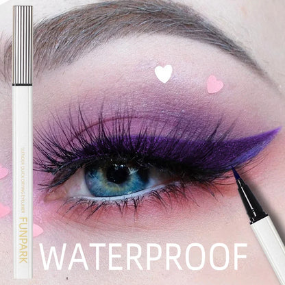 Purple liquid eyeliner pen from Blushimmer with long-lasting, waterproof, quick-drying, matte finish for precise eye makeup application