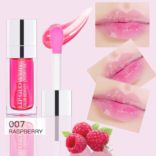 Blushimmer hydrating lip glow oil in transparent tint, moisturizing and plumping lip gloss for dry lips, ideal for lip care.