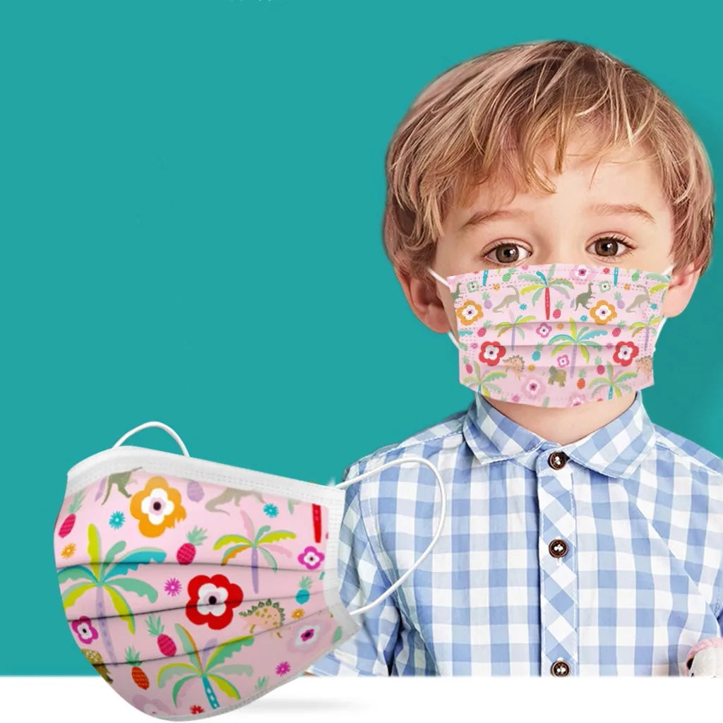 50pcs Cartoon Kids Disposable Mask 3 Layer Child Filter Hygiene Thicken Children's Face Mouth Mask Earloop mascarilla infantil