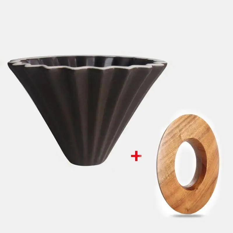 Ceramic Hand Brewing Coffee Dripper Pour Over Coffee Maker Handmade Origami Coffee Filter Cup Flower Shape Funnel Drip Cafe Cup