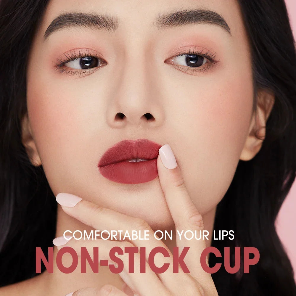 Blushimmer O.TWO.O matte lipstick lip tint in a sleek tube, showcasing vibrant, highly pigmented shades with a smooth, velvety finish.