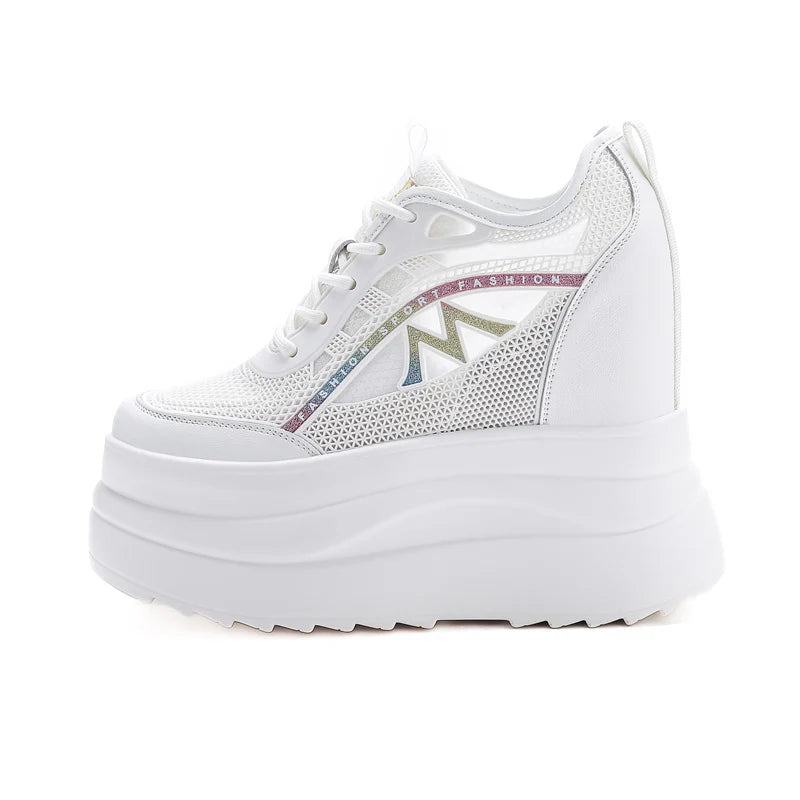 13cm Chunky Sneakers For Women Comfortable Women Casual Shoes Lightweight Walking Shoes Comfy Chusinoning Platform Wedge