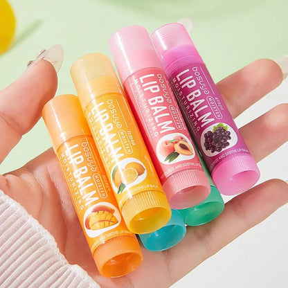 Assorted fruit-flavored Blushimmer lip balm set with 6 or 24 pieces, hydrating and nourishing for dry, chapped lips.