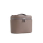 Large-capacity Blushimmer PU leather cosmetic bag with internal storage, customizable names, ideal for travel and organization.