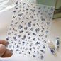 Blue White Porcelain Chinese Style Sticker 3D Self Adhesive Nail Art Sticker Flower Silverback Adhesive Manicure Decal Salon DIY