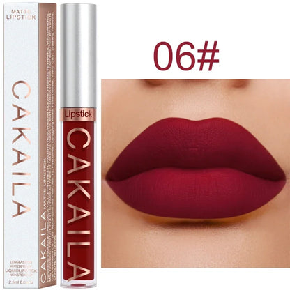 Blushimmer velvet matte lipstick and lip gloss in light red liquid tint with silky texture for long-lasting lip color.