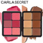 Blushimmer 12-color concealer, blush, and contour palette with matte cream shades for all-in-one face makeup application.