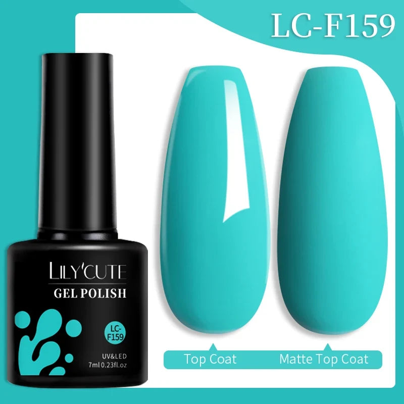 Colorful LilYCUTE 7ML gel nail polish bottle from Blushimmer, showcasing vibrant semi-permanent UV gel varnish for nail art.