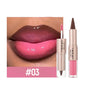 Black Brown Tapered Lip Liner Contour Pencil Double Head Mirror Plumping Lip Glaze Crystal Lip Gloss Sexy Red Lips Tint Makeup