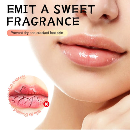 Blushimmer strawberry and orange fruit lip scrub with honey, exfoliating and moisturizing for bright, clean lips.