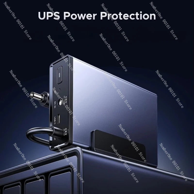 NAS UPS 120W DC Battery Backup Surge Protector 12000mAh Uninterruptible Battery Power Compatible with DXP4800 Plus