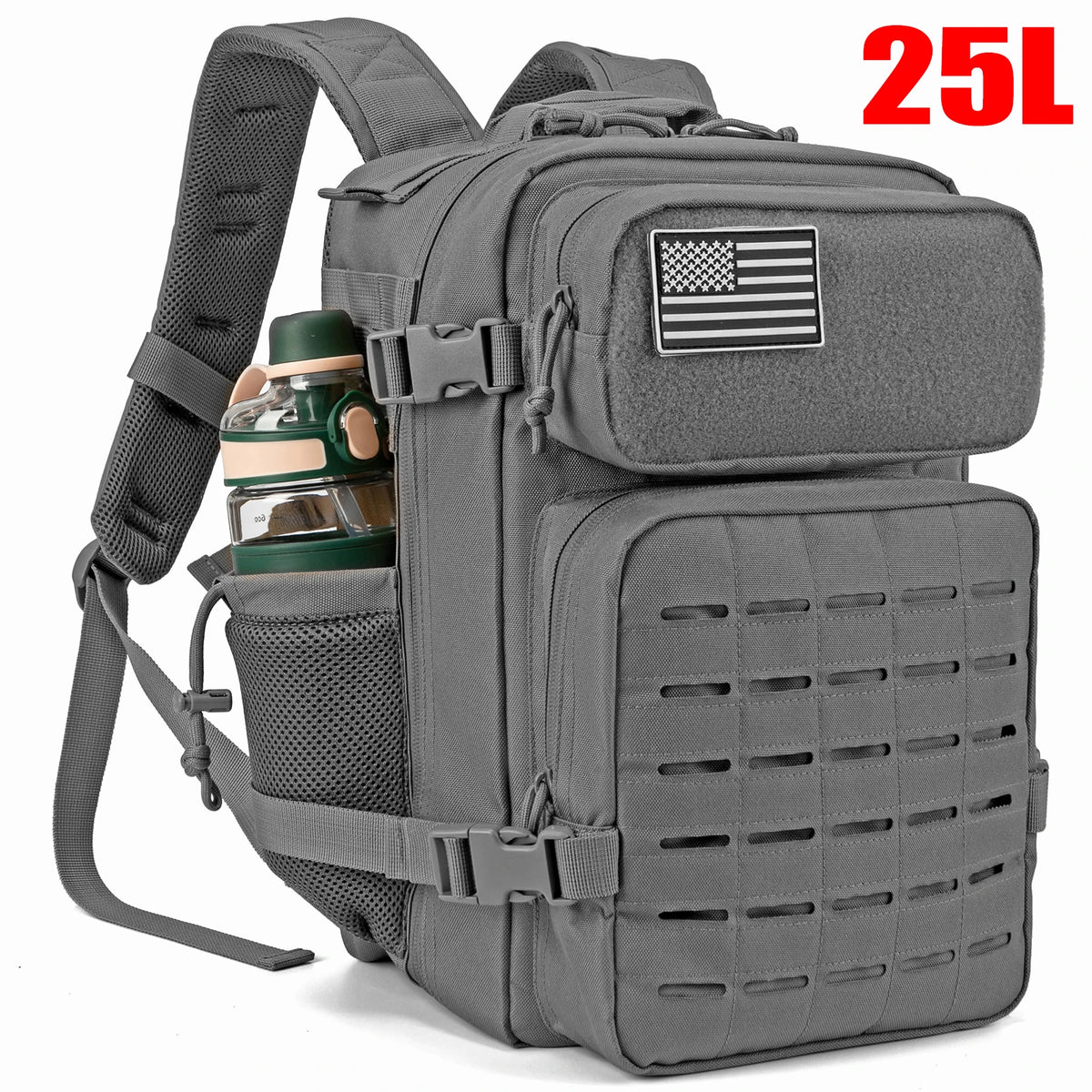 Adventure Club Store tactical backpack for men and women, 25L/45L outdoor backpack with water bottle holder and multiple compartments.