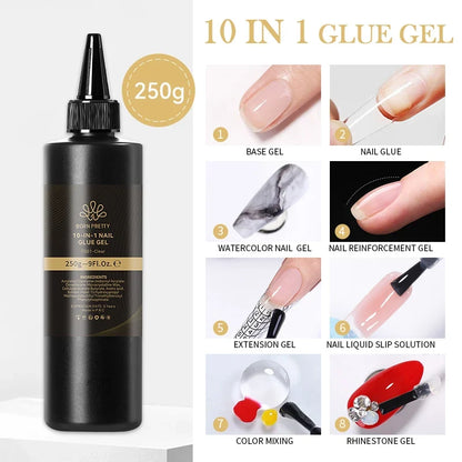 Blushimmer BORN PRETTY 250g black and white gel nail polish set with semi-permanent jelly nude gel for UV and LED nails.