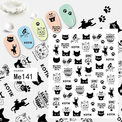 Black and white nail art stickers by Blushimmer featuring sexy, press-on nail decals and body decoration wraps for women and girls.