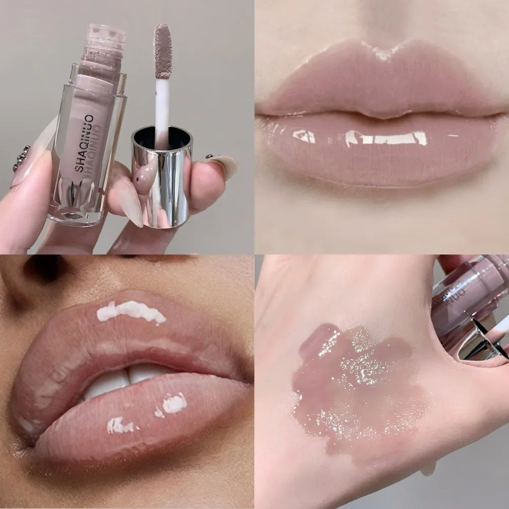 Black Rabbit Gothic silver metallic lip gloss by Blushimmer with translucent, non-sticky water gloss finish on lips.