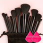 Blushimmer makeup brush set with soft, fluffy brushes for foundation, powder, eyeshadow, and blending in a professional cosmetic kit.