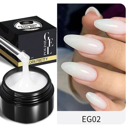 Blushimmer Born Pretty 30ml milky white hard gel for nail extensions, UV soak-off construction gel, clear acrylic nail polish
