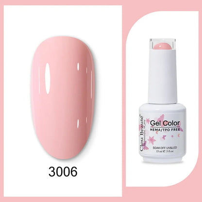 Blushimmer Clou Beaute 15ml red, black, white, green neon gel nail polish with velvet top coat, semi-permanent varnish, colorful nail art