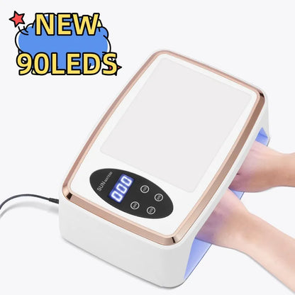 Blushimmer 90 LED UV Nail Dryer lamp with motion sensor, large curing space for gel nails, manicure and pedicure salon tool