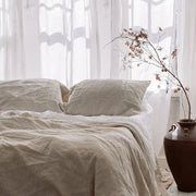 Bed Sheet Set 4 Piece 100% Pure Linen Bedding 1 Flat Sheet 1 Deep Pocket Fitted Sheet 2 Pillowcases Flax Sheets Set Bedding Set