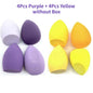 Set of 4/8 Blushimmer makeup sponge blenders, soft beauty egg cosmetic puffs for foundation and powder application.