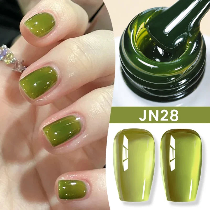 Blushimmer Born Pretty Jelly Nude Gel Nail Polish 10ml in light pink peach, translucent UV cure gel for nail art at home