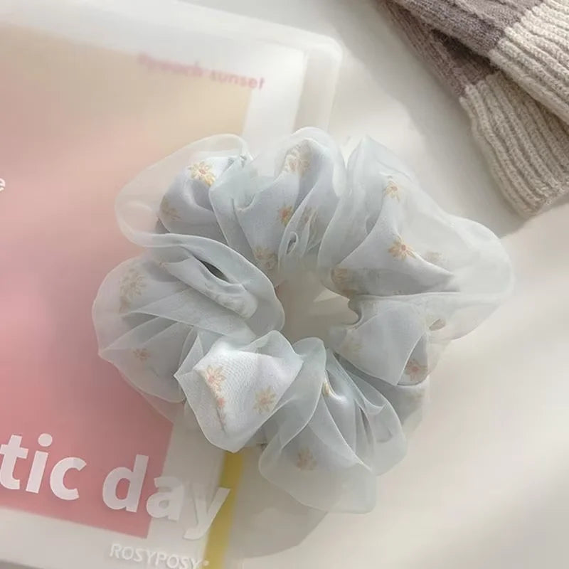 1/3 piece - Sweet summer net-like bob hairstyle large intestine hairband for women. Early spring hair tie, new trendy style, ele