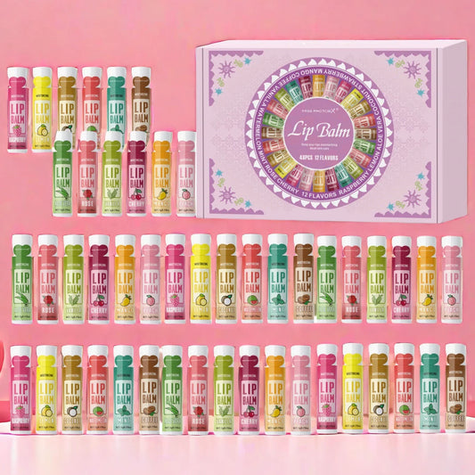 Set of 48 Blushimmer moisturizing lip balms in floral fragrance, natural brightening lip color, 5g each, ideal for gift-giving