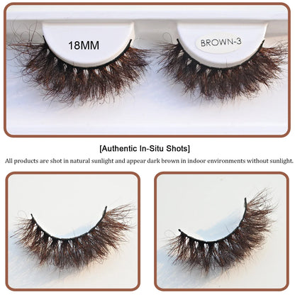 Blushimmer Red Siren Brown Fluffy Mink Lashes 2026, soft natural strip false eyelashes with luxurious, fluffy design for cosplay or everyday wear