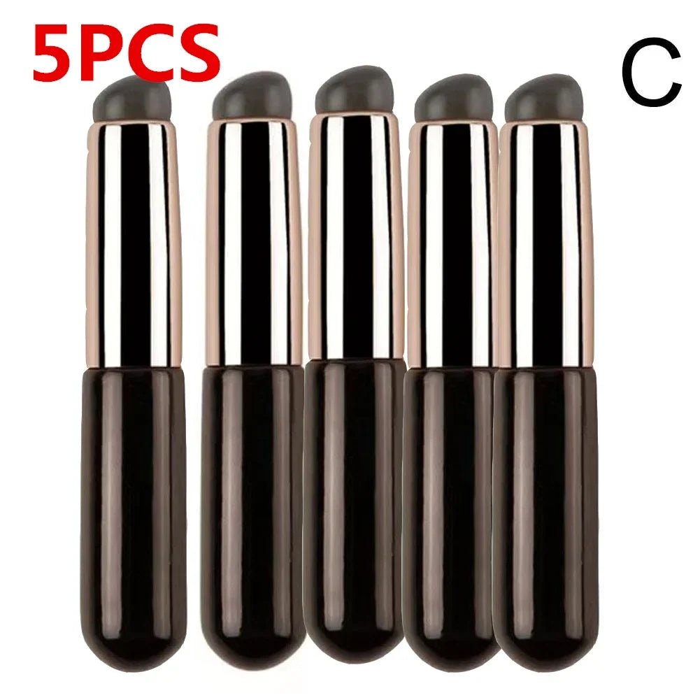 Blushimmer silicone lip brush with cover cap, soft round head concealer brush for precise lipstick and makeup application.