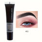 Blushimmer waterproof eyebrow gel cream with semi-permanent tint, shown in a sleek container with a brush applicator.