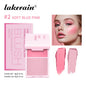 Cream & Powder Blush Matte 5Colors Dewy Rosy Blush Makeup Pan Long-lasting Wearing High Pigment Natural Matte Blush Cosmtics