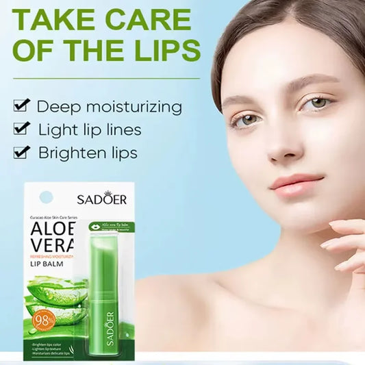 Blushimmer Aloe Lip Balm in a clear jar, showing the moisturizing lip mask with aloe vera for dry, nourishing, and healing lip care.